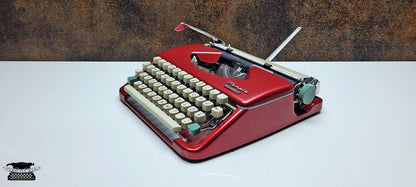 Olympia Splendid 33/66 Vintage Red Typewriter| Classic Writing Machine from the 1970s | Rare Mechanical Keyboard for Writers and Collectors