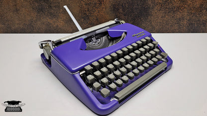 Vintage Purple Olympia Splendid 33/66 Typewriter and Case | Refurbished Writing Tool - Perfect Gift for Writers, Collectors
