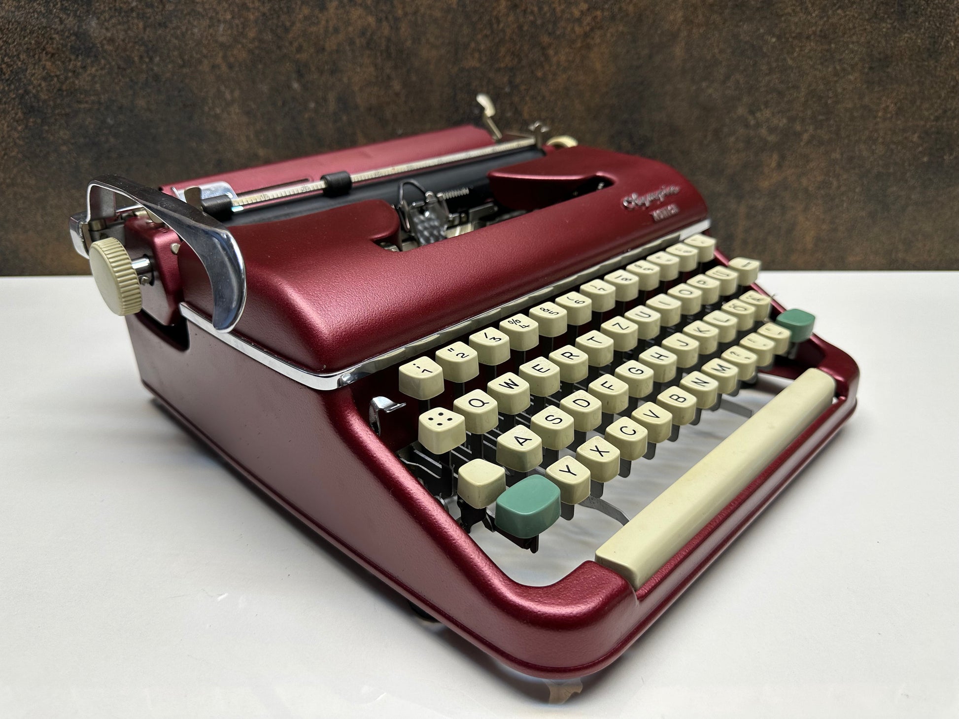 Vintage Olympia SM4 Claret Red Typewriter - Special Typewriter,Working and Fully Restored,Ideal for Writers and Collectors-Michelle Riger