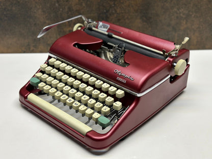 Vintage Olympia SM4 Claret Red Typewriter - Special Typewriter,Working and Fully Restored,Ideal for Writers and Collectors-Michelle Riger