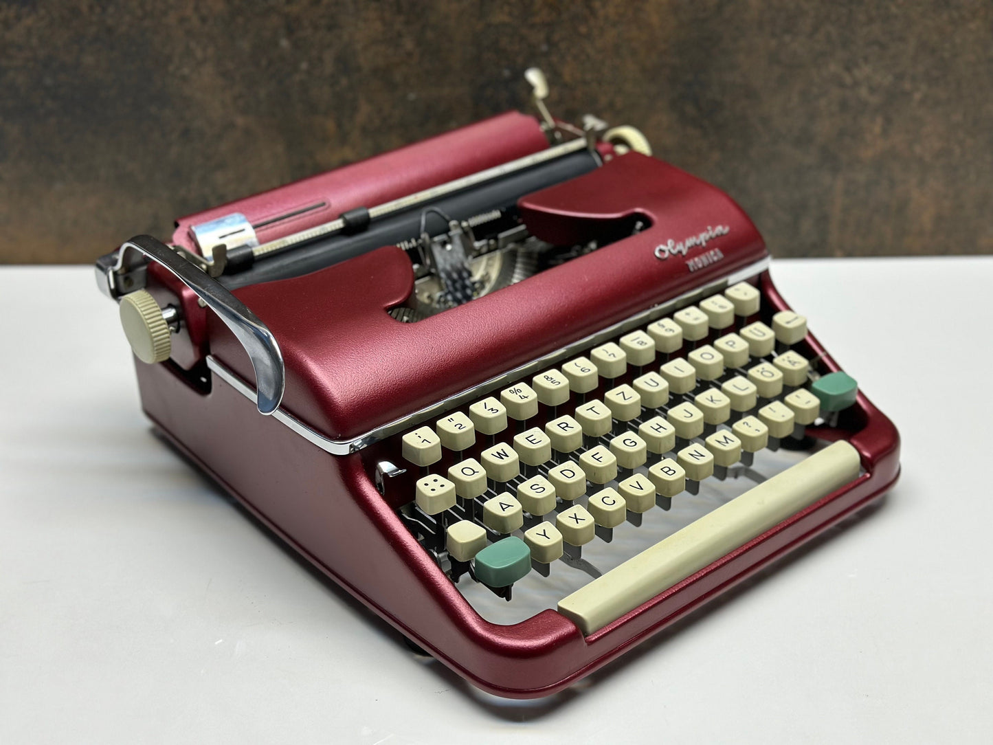Vintage Olympia SM4 Claret Red Typewriter - Special Typewriter,Working and Fully Restored,Ideal for Writers and Collectors-Michelle Riger