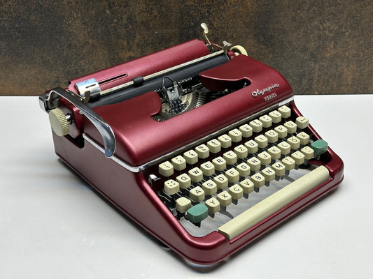 Vintage Olympia SM4 Claret Red Typewriter - Special Typewriter,Working and Fully Restored,Ideal for Writers and Collectors-Michelle Riger