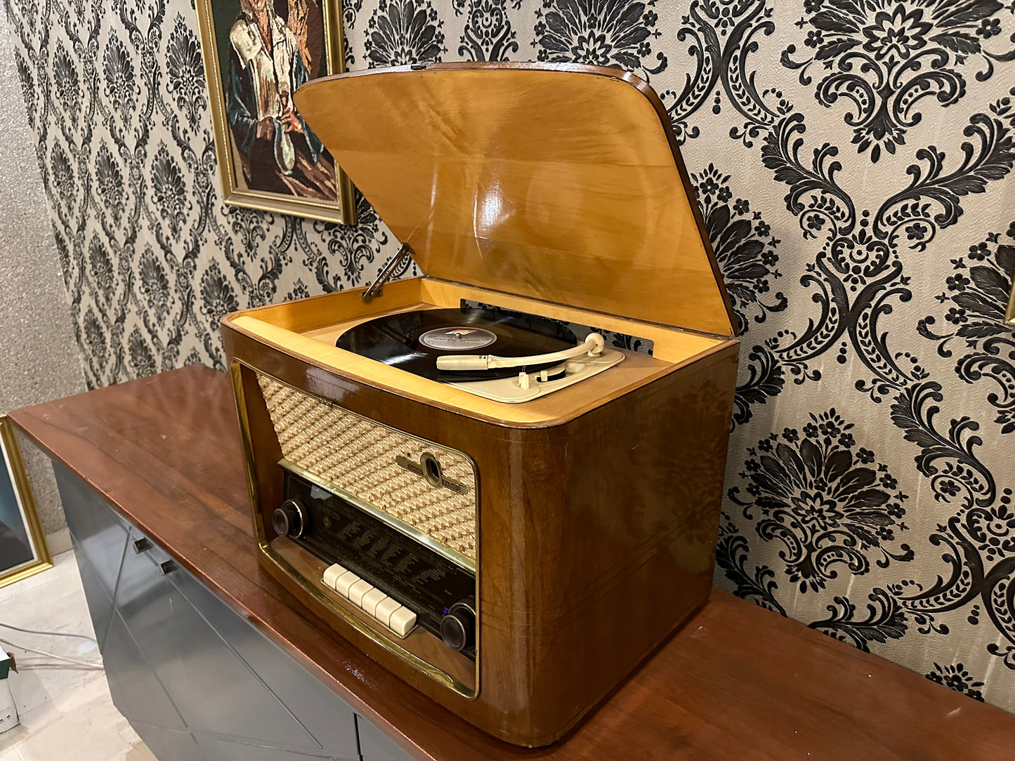 Germany Rekord 225 Lamp Radio With RECORD | Vintage Radio | Orjinal Old Radio | Radio | Lamp Radio