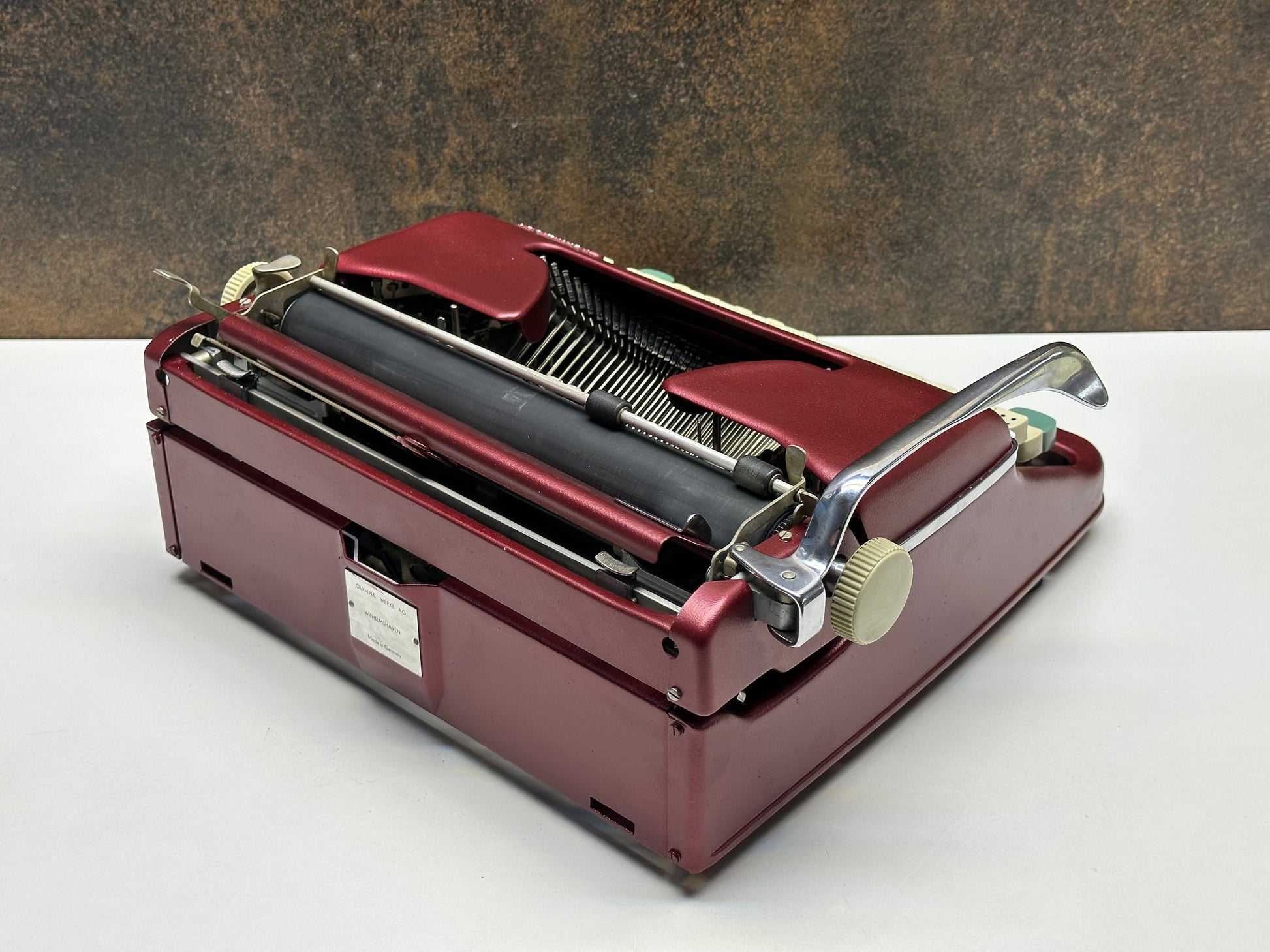 Vintage Olympia SM4 Claret Red Typewriter - Special Typewriter,Working and Fully Restored,Ideal for Writers and Collectors-Michelle Riger