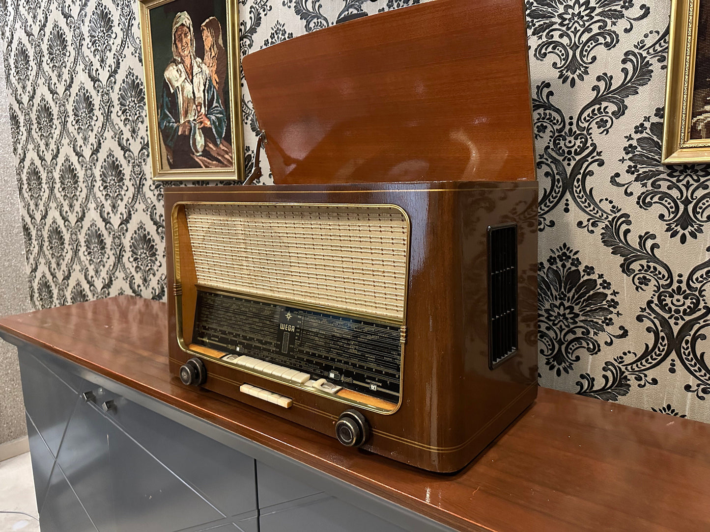 Germany WEGA Lamp Radio With RECORD | Vintage Radio | Orjinal Old Radio | Radio | Lamp Radio |