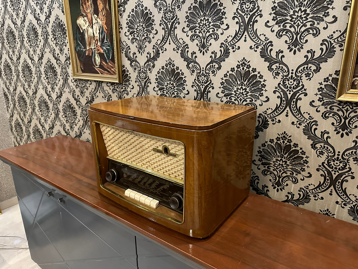 Germany Rekord 225 Lamp Radio With RECORD | Vintage Radio | Orjinal Old Radio | Radio | Lamp Radio