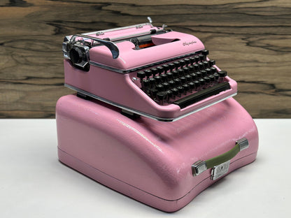 Olympia SM3 Typewriter, Pink Typewriter, Pink Bag Typewriter - Premium Barbie Gift / Vintage Pink Olympia SM3 Typewriter with Matching Pink