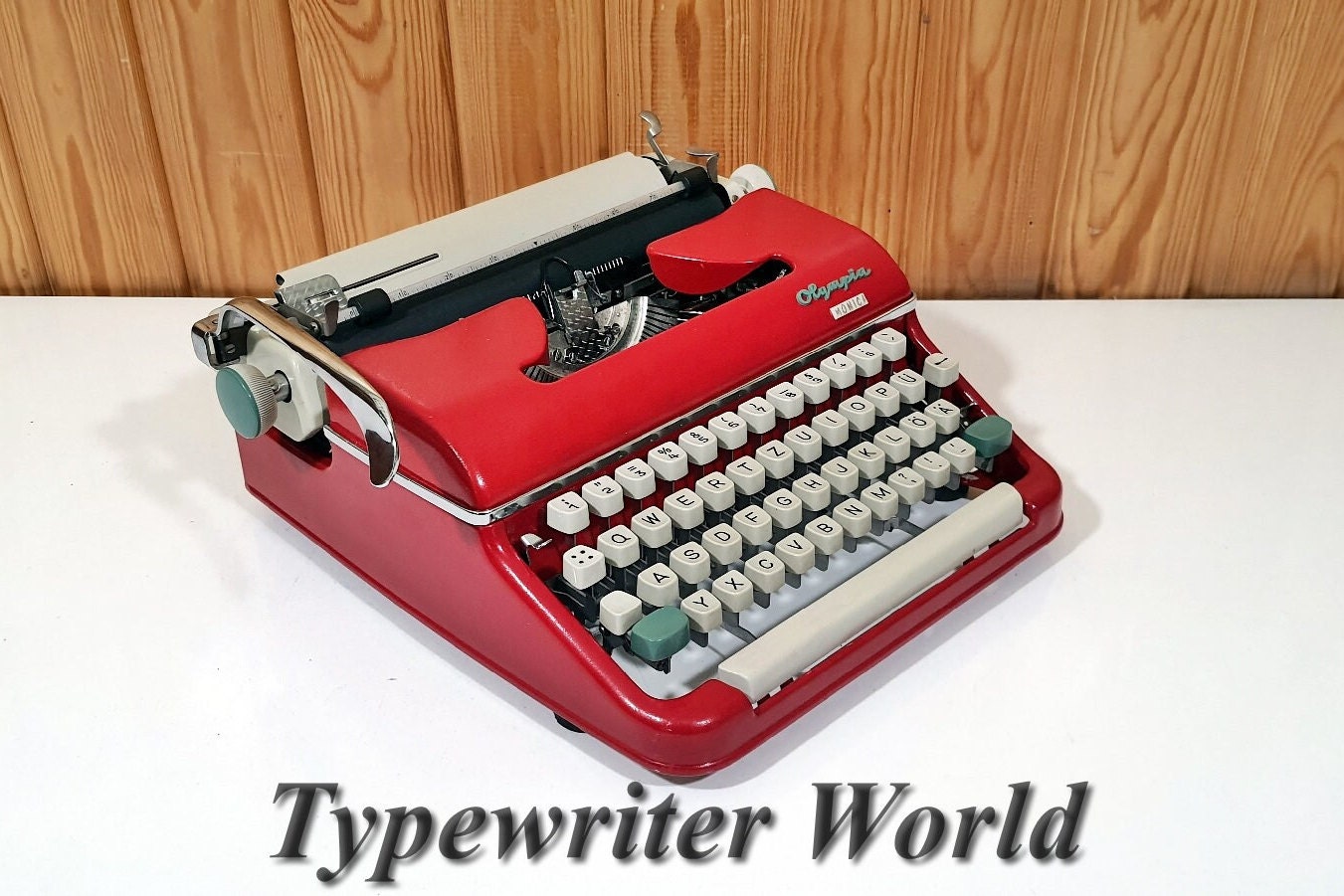 Olympia Monica Red Typewriter | Typewriter Like New | Typewriter Working with White Keyboard